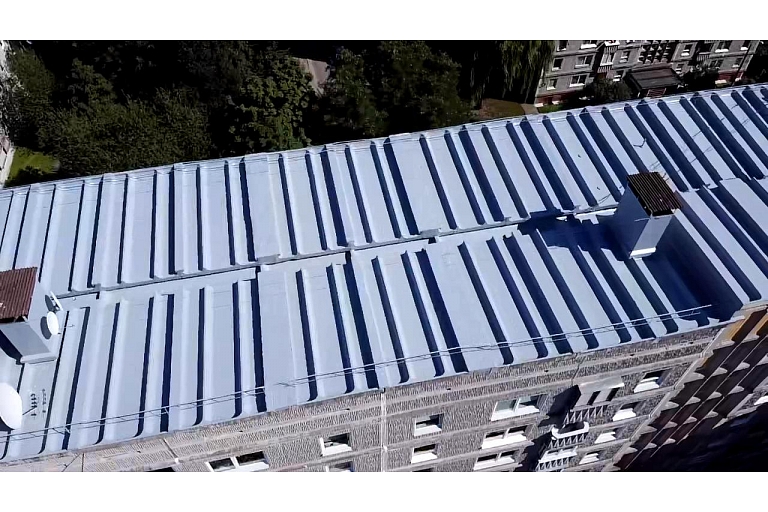 Renovated and waterproofed KPN panel roof